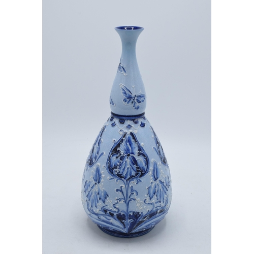 97 - William Moorcroft for James Macintyre & Co Florian Butterfly vase with varying blue shades with prin... 