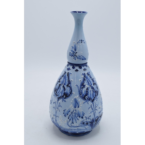 97 - William Moorcroft for James Macintyre & Co Florian Butterfly vase with varying blue shades with prin... 