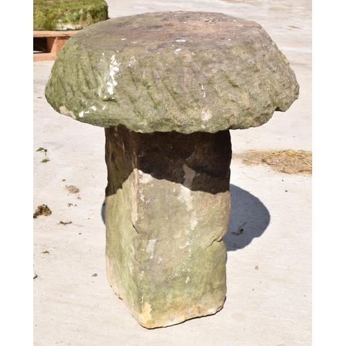 390B - Antique Scottish sandstone Staddle Stone, 59cm tall, 48cm wide.