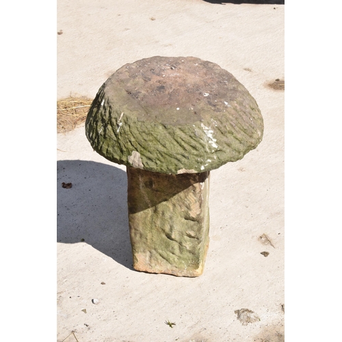 390B - Antique Scottish sandstone Staddle Stone, 59cm tall, 48cm wide.