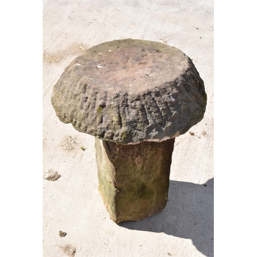 390B - Antique Scottish sandstone Staddle Stone, 59cm tall, 48cm wide.