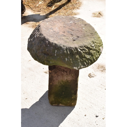 390B - Antique Scottish sandstone Staddle Stone, 59cm tall, 48cm wide.