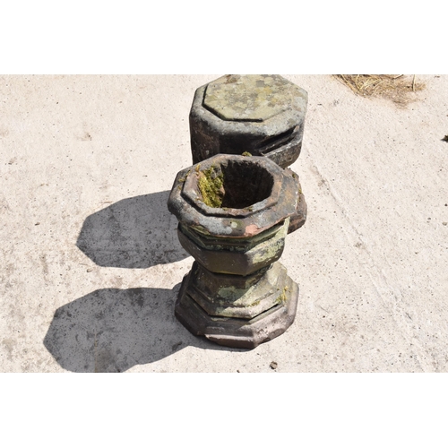 390C - 19th century sandstone urn and column, 30cm tall (2).