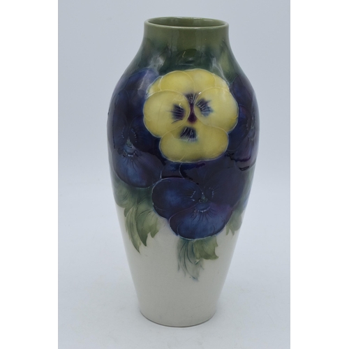 168A - William Moorcroft Pansy on White vase of high shouldered form, circa 1930s, green signature to base,... 