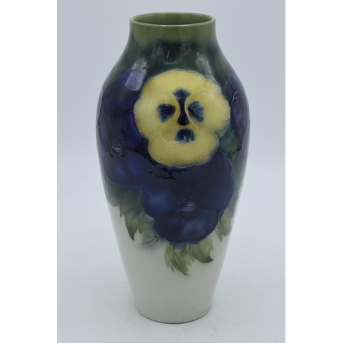 168A - William Moorcroft Pansy on White vase of high shouldered form, circa 1930s, green signature to base,... 