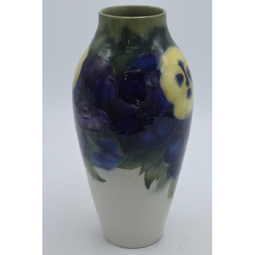 168A - William Moorcroft Pansy on White vase of high shouldered form, circa 1930s, green signature to base,... 