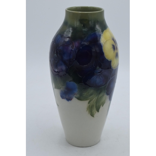 168A - William Moorcroft Pansy on White vase of high shouldered form, circa 1930s, green signature to base,... 