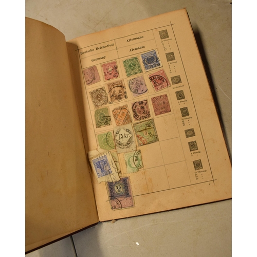 187 - A collection of part stamp albums, loose stamps, postcards and first day covers (Qty).