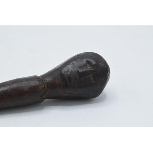 197 - Primitive hardwood carved figural fid, believed to be of Indonesian origin, 19cm long.