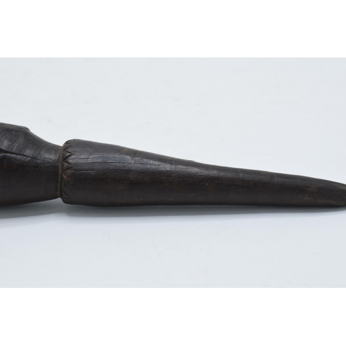 197 - Primitive hardwood carved figural fid, believed to be of Indonesian origin, 19cm long.