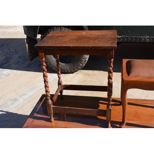 243 - 20th century elongated coffee table with glass top together with 2 20th century side tables (3) Coff... 