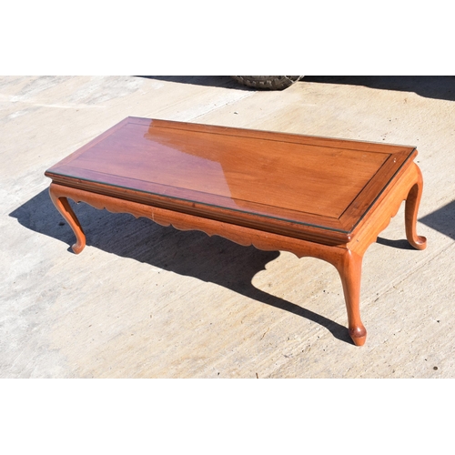 243 - 20th century elongated coffee table with glass top together with 2 20th century side tables (3) Coff... 