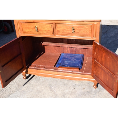 245 - A contemporary Chinese hardwood bureau, 92 x 45 x 110cm.