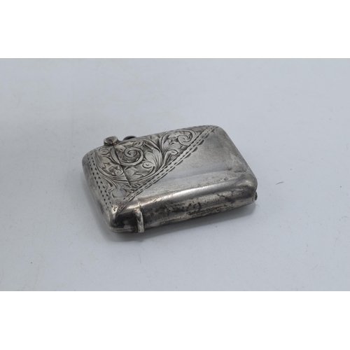 278 - Silver vesta case Birmingham 1909, 4cm.