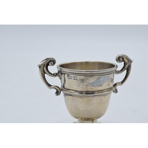 281 - Miniature hallmarked silver trophy, 50.7 grams, Dublin 1900. 6cm tall.