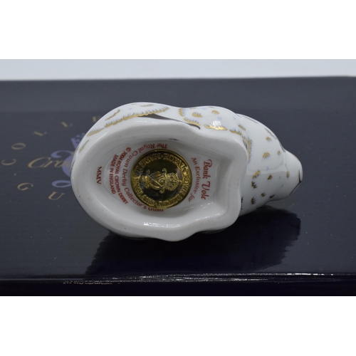 31 - Royal Crown Derby paperweight, Collectors Guild Exclusive Bank Vole, with gold stopper and red print... 