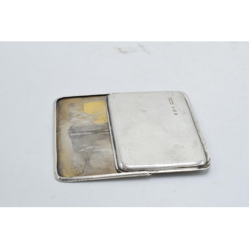 326 - Silver sliding stamp case with turquoise stone, 5.5x4cm.