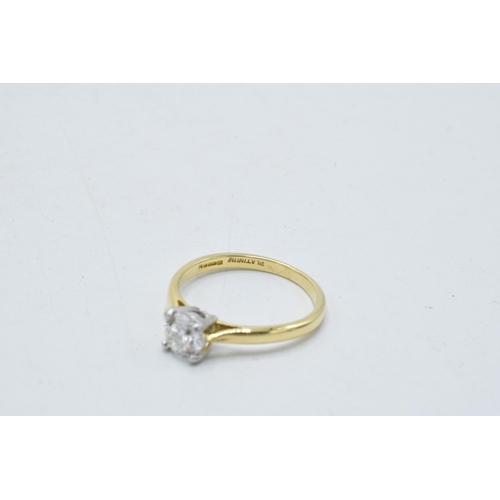 440 - 18ct gold diamond solitaire ring with approx 0.66ct of diamond, G/H colour, US1 clarity, UK size O, ... 