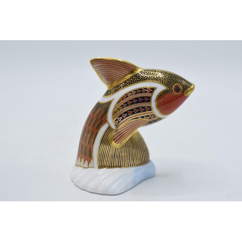 73 - Royal Crown Derby paperweight,  from the Tropical Fish Series, Tropical Fish Guppy, 12cms, gold stop... 