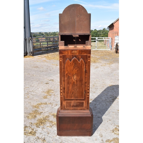 235A - Restoration Project / Spares and Repairs: An early 19th century oak and mahogany crossbanded longcas... 