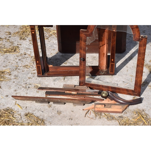 235A - Restoration Project / Spares and Repairs: An early 19th century oak and mahogany crossbanded longcas... 