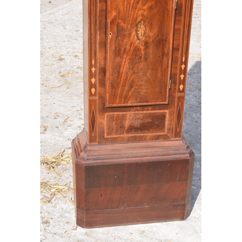 235A - Restoration Project / Spares and Repairs: An early 19th century oak and mahogany crossbanded longcas... 