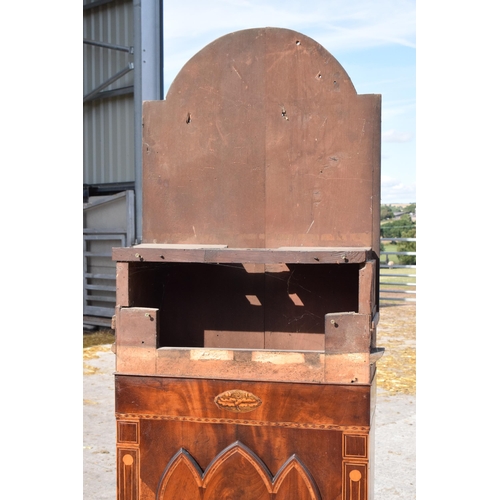 235A - Restoration Project / Spares and Repairs: An early 19th century oak and mahogany crossbanded longcas... 