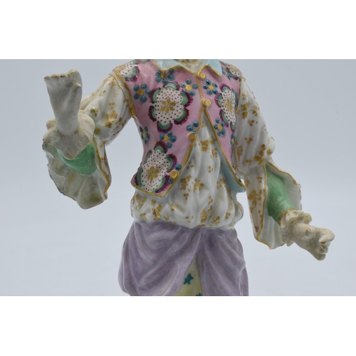 82A - 19th century continental figure, in the style of Meissen, Chelsea or Derby, of a gentleman wearing a... 