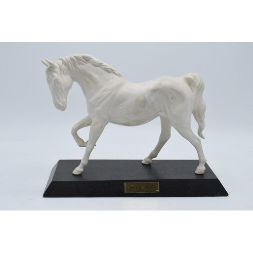 155B - Beswick matte white Spirit of Freedom on wooden base.