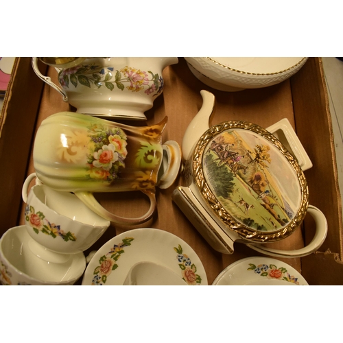 13 - A collection of pottery to include Aynsley Cottage Garden telephone, 6 cups and 6 saucers together w... 