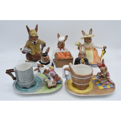 167 - A collection Royal Doulton Bunnykins character figural teasets including Country Manor Lord of the M... 