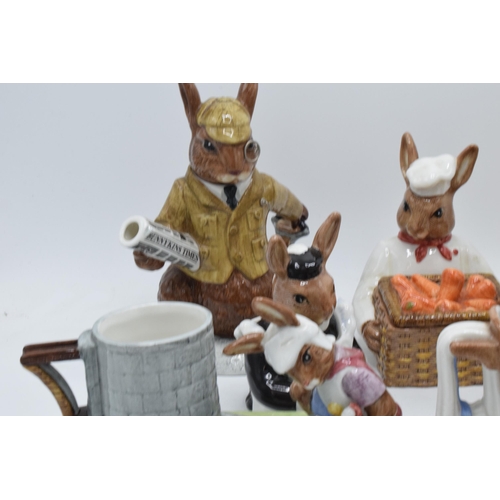 167 - A collection Royal Doulton Bunnykins character figural teasets including Country Manor Lord of the M... 