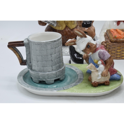 167 - A collection Royal Doulton Bunnykins character figural teasets including Country Manor Lord of the M... 