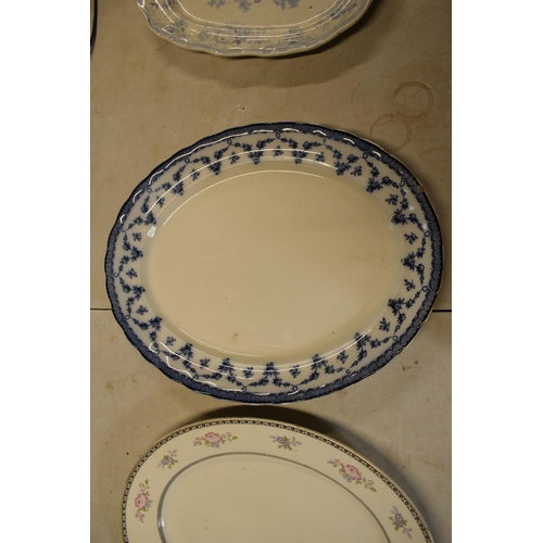 23 - A collection of 19th and 20th century oval meat plates to include Wedgwood Imperial Porcelain, Furni... 