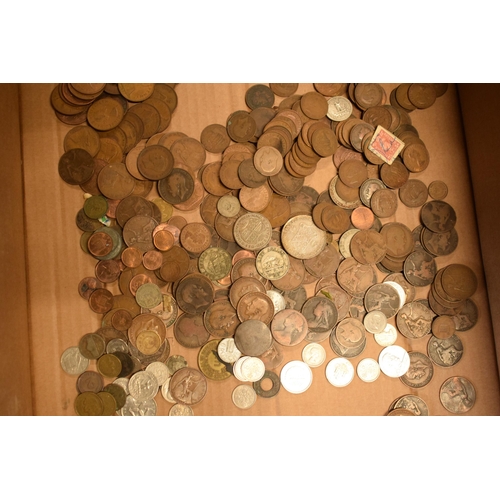 240 - A collection of UK pre-decimal coinage together with foreign currency to include some silver example... 