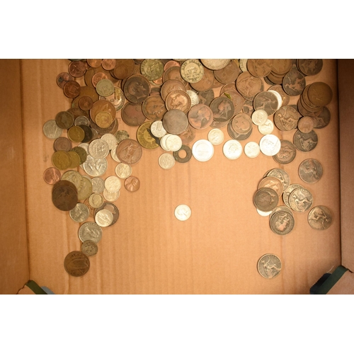 240 - A collection of UK pre-decimal coinage together with foreign currency to include some silver example... 