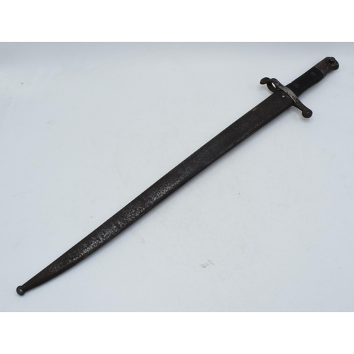 246 - 19th century / early 20th century wooden and steel bayonet with metal sheaf 'CC146' and 'SS760' impr... 