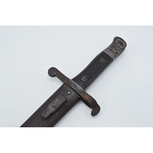 246 - 19th century / early 20th century wooden and steel bayonet with metal sheaf 'CC146' and 'SS760' impr... 