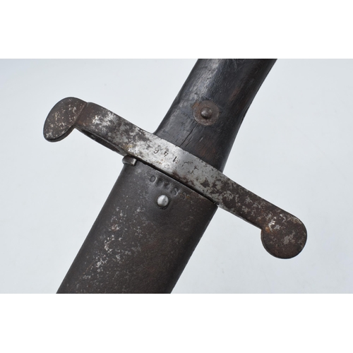 246 - 19th century / early 20th century wooden and steel bayonet with metal sheaf 'CC146' and 'SS760' impr... 