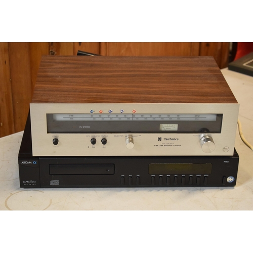 267 - Arcam Alpha 5 Plus cd player together with Technics ST-3050 stereo tuner with collection of wires an... 