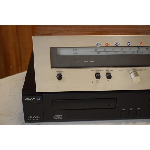 267 - Arcam Alpha 5 Plus cd player together with Technics ST-3050 stereo tuner with collection of wires an... 