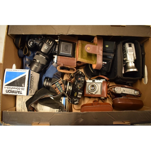 269 - A collection of cameras and camera equipment to include FinePix S9500, Nikon F-301, Retina III, Sony... 