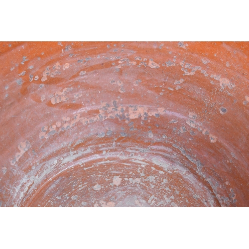 275 - Large vintage terracotta dairy / mixing bowl, 49cm diameter.