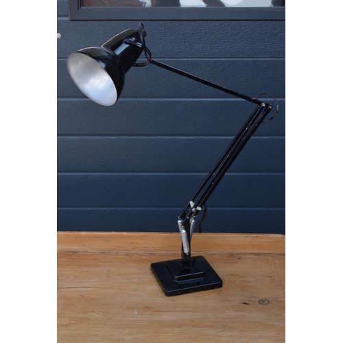 277 - Vintage 20th century Herbert Terry black two-step angle poise lamp with square base.