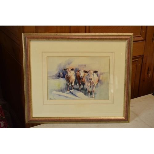 289 - Tony (Anthony) Beresford, local artist, framed watercolour of a countryside scene in the Longnor / H... 