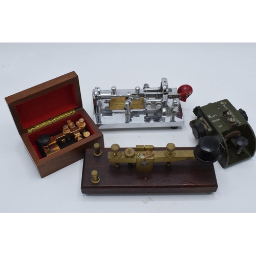 294 - Morse Code Keys: a collection of Morse code keys to include Vibroplex Red Bug New York, British Army... 