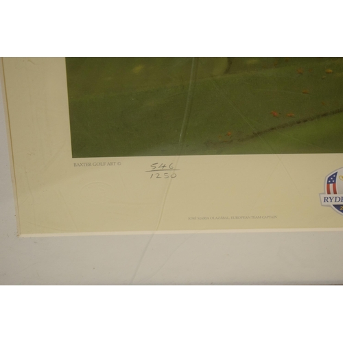 297 - Framed limited edition 'Official Print for The Ryder Cup 2012, the 17th hole.... by Graeme W. Baxter... 