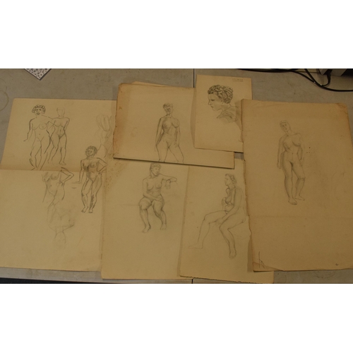 302 - Peter Ware / Amateur Nude Lady studies / sketches: An interesting collection of sketches of naked la... 