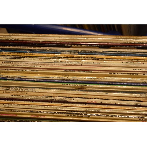 307 - An extensive collection of LPs and records of varying ages and genres to include rock, disco, funk, ... 