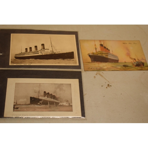 310 - A collection of vintage postcards to include ones of Moreton Hall, Congleton, RMS Lucitania, Norman ... 